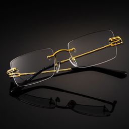 Peavy Gold Rectangle Glasses0