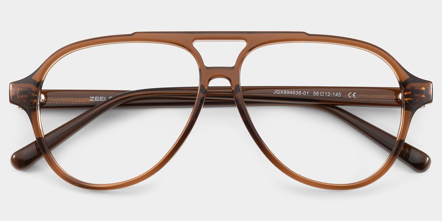 Drew Brown and Orange Aviator Glasses for Women | ZEELOOL1