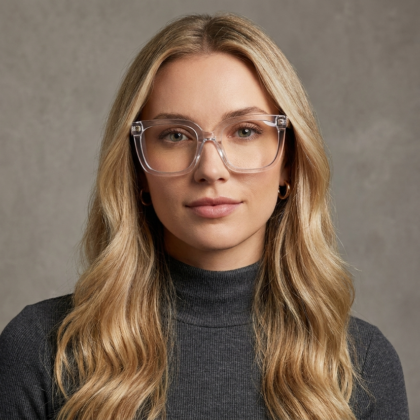 Ebony Square Clear Glasses