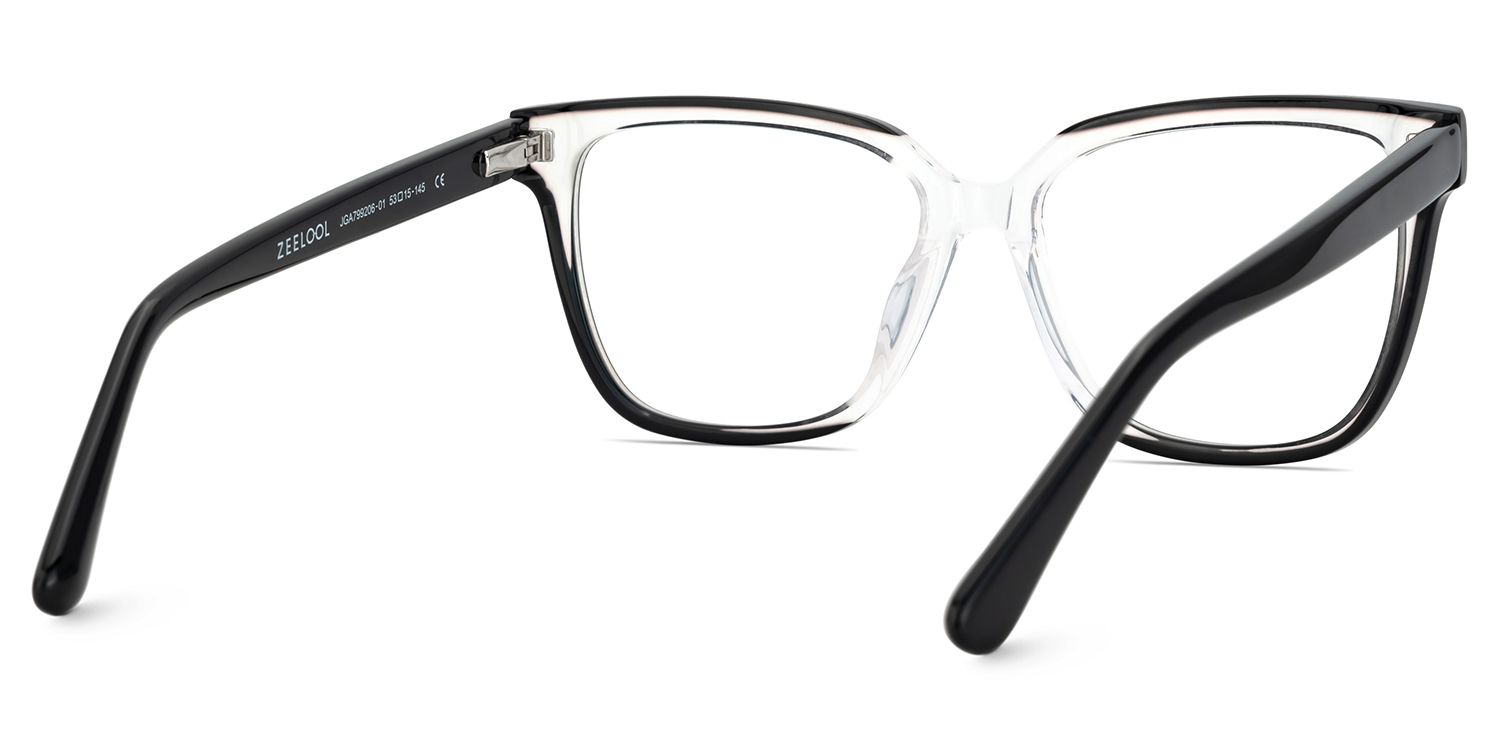 Benguie Black Clear Square Shape Eyeglasses | ZEELOOL Canada5