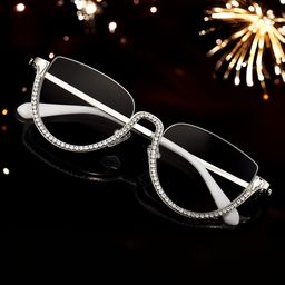 Sparkle Cateye Silver Glasses0