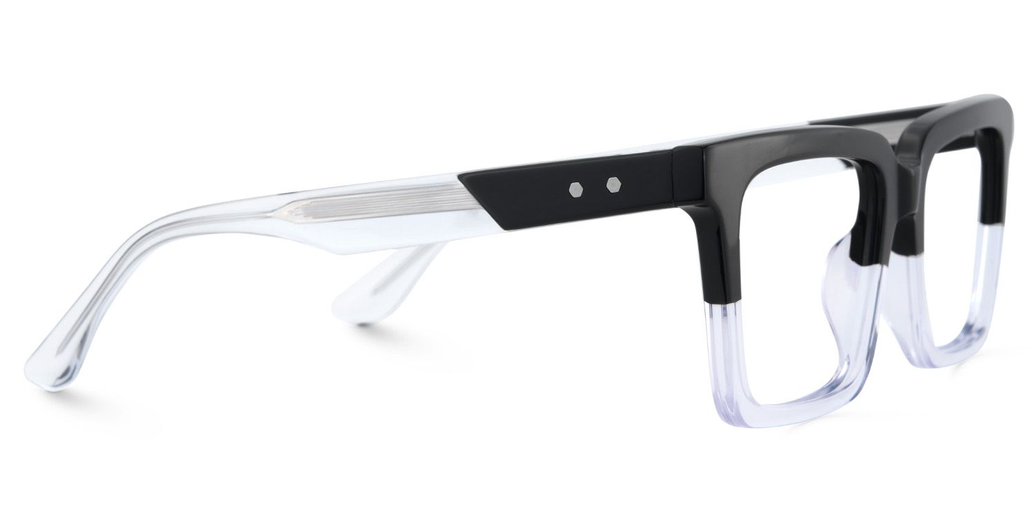Black Clear Square Frame Glasses - Hattie on Sale | ZEELOOL Canada3