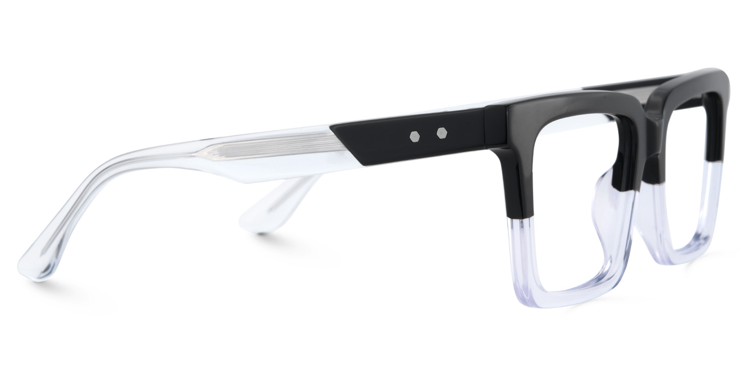 Black Crystal Square Frame Glasses - Hattie on Sale | ZEELOOL Canada3