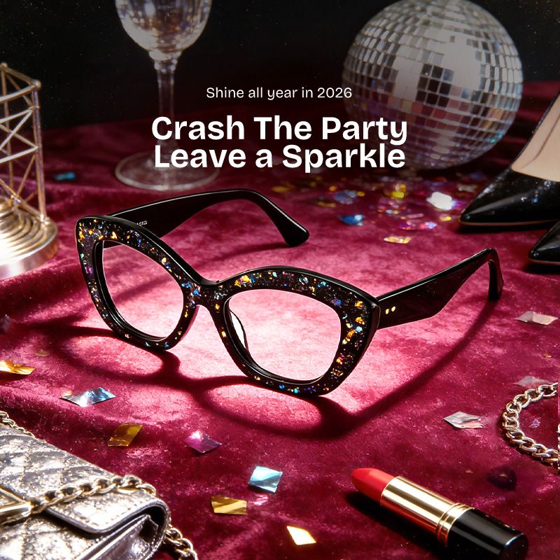 Giselle Black Cat Eye Glasses with Rhinestones | ZEELOOL0