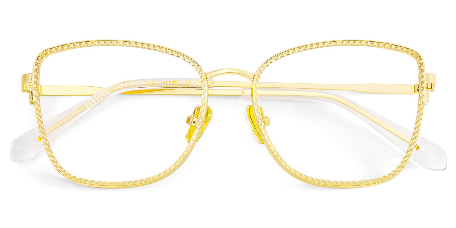 Ronan Eyeglasses in Rectangle Gold Frame | Zeelool1