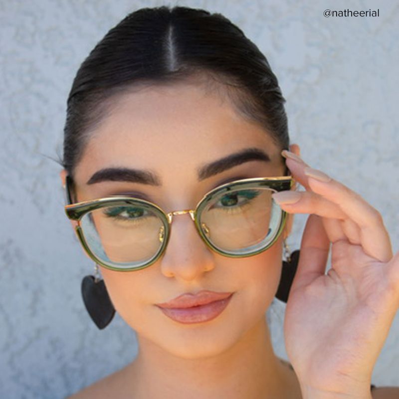 Laraine Cateye Green Eyeglasses & Metal Frames6