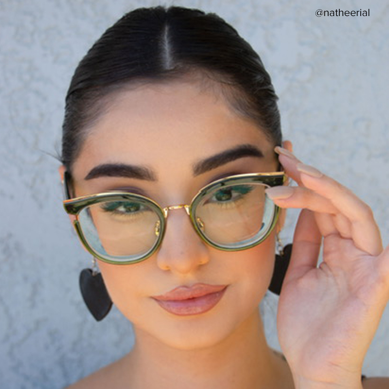 Laraine Cateye Green Eyeglasses & Metal Frames6