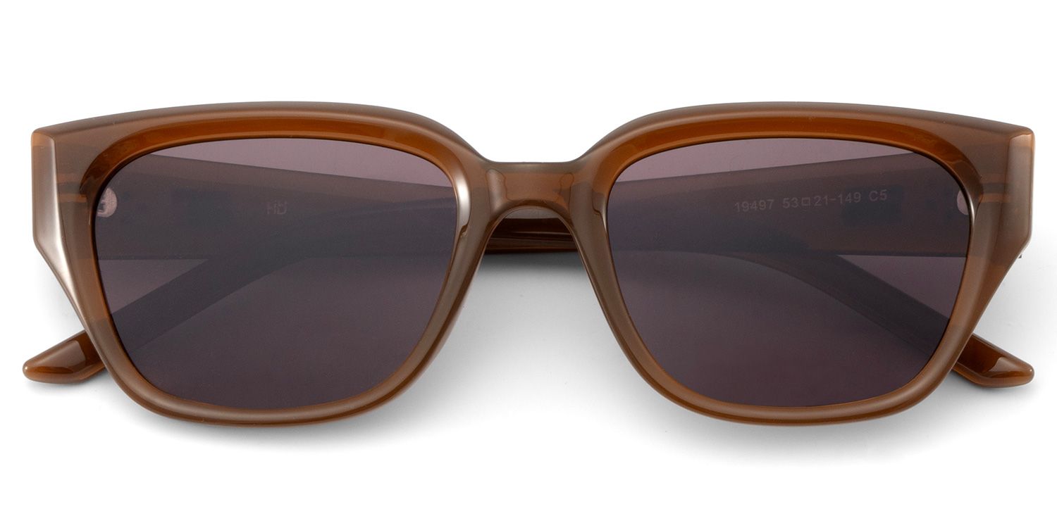 Serene Brown Clear Cat eye Polarized Sunglasses Online | ZEELOOL Canada1