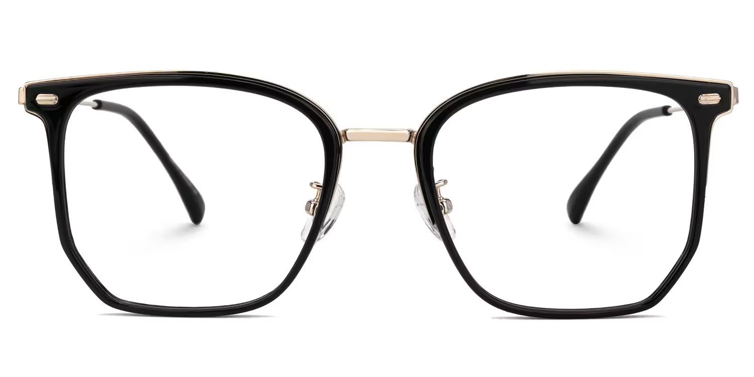 Roque Mixed-material Geometric Black Frame Glasses | ZEELOOL Canada0