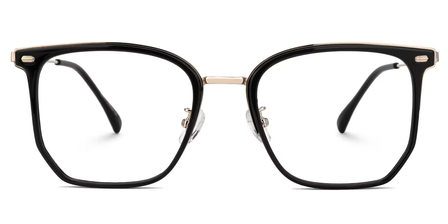 Roque Mixed-material Geometric Black Frame Glasses | ZEELOOL Canada0