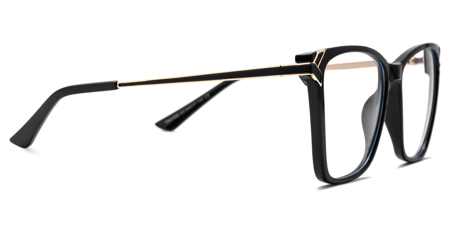 Tricee Square Black Glasses With Gold Arms For Females | ZEELOOL Canada4