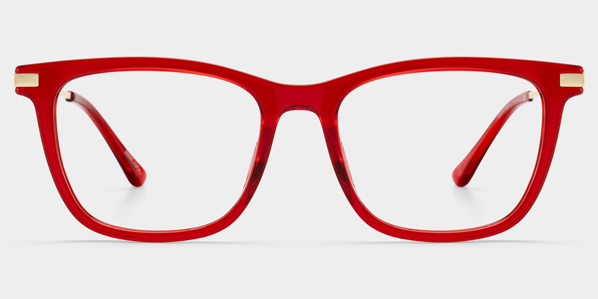Selena Rectangle Transparent Red Glasses for Women | ZEELOOL1