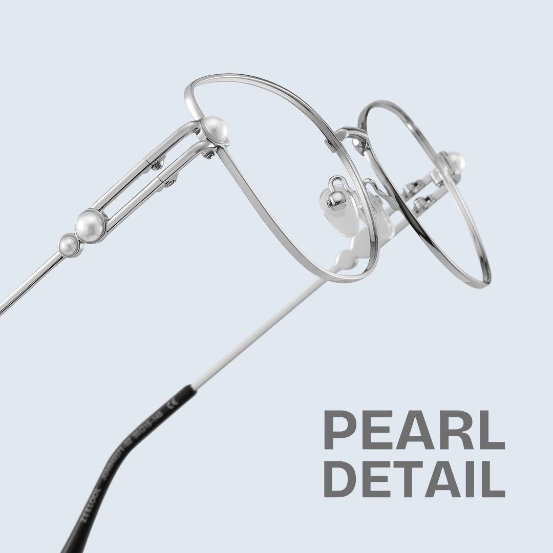 Gaga Eyeglasses in Cat Eye Sliver Frame | ZEELOOL Canada1