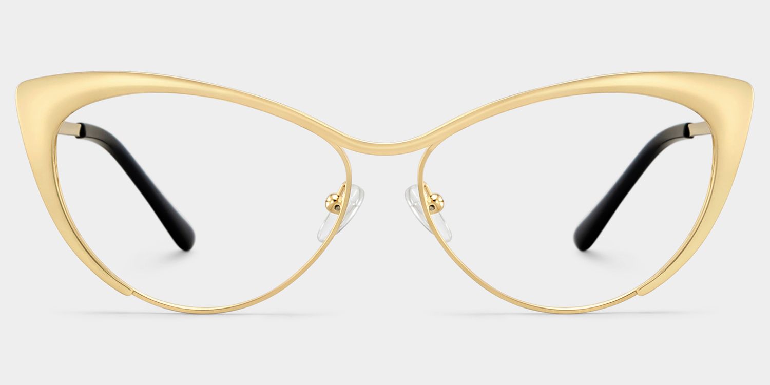 Ellen Cateye Gold Metal Frame Glasses for Women | ZEELOOL1