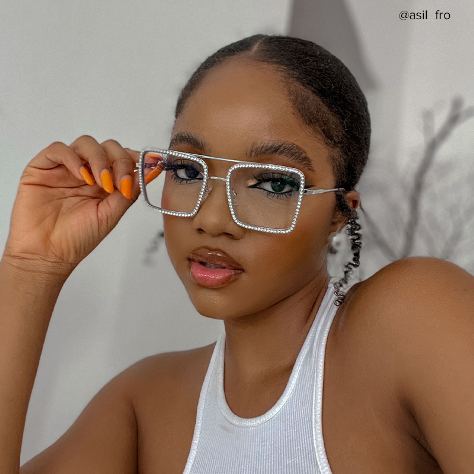 Diva Sparkle Glitter Glasses, Silver Eyeglass Frames10