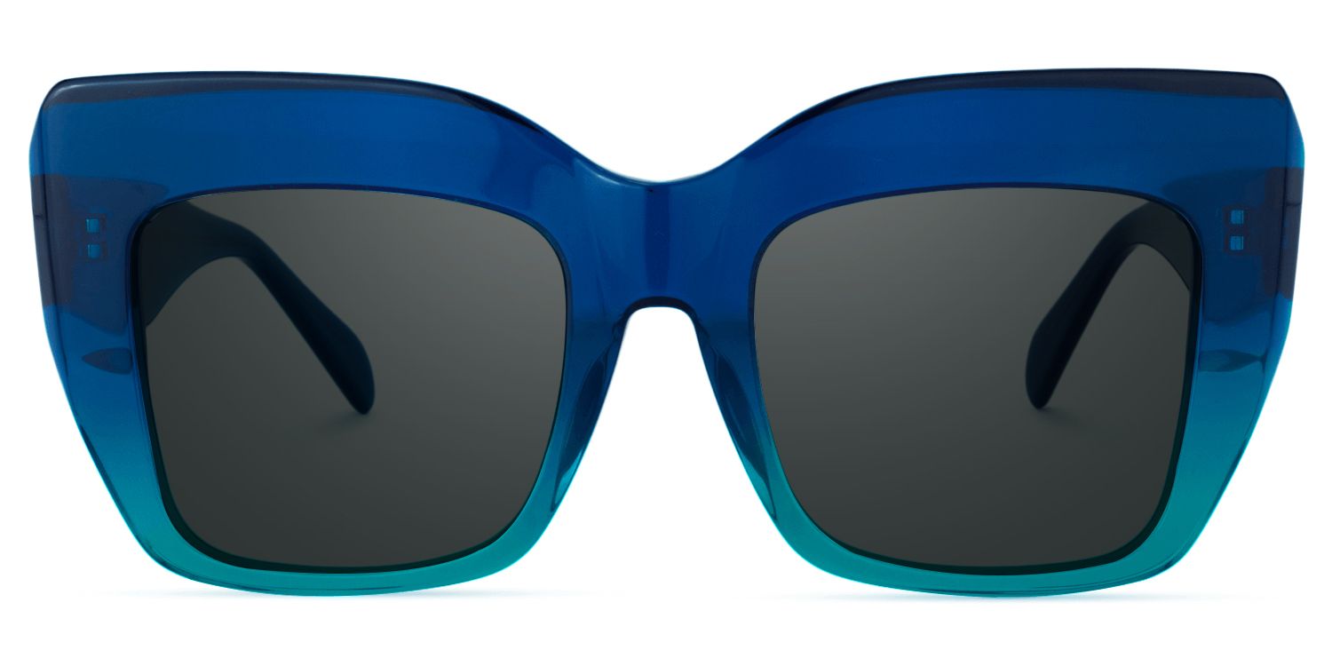 Charmaine Blue-Green Frame Sunglasses | Zeelool Optical0