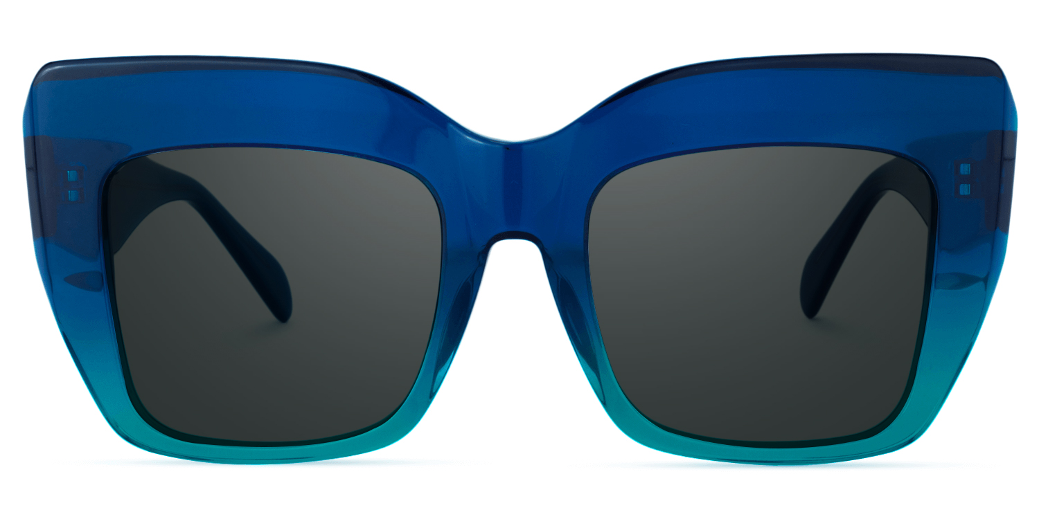 Charmaine Blue-Green Frame Sunglasses | ZEELOOL Canada0
