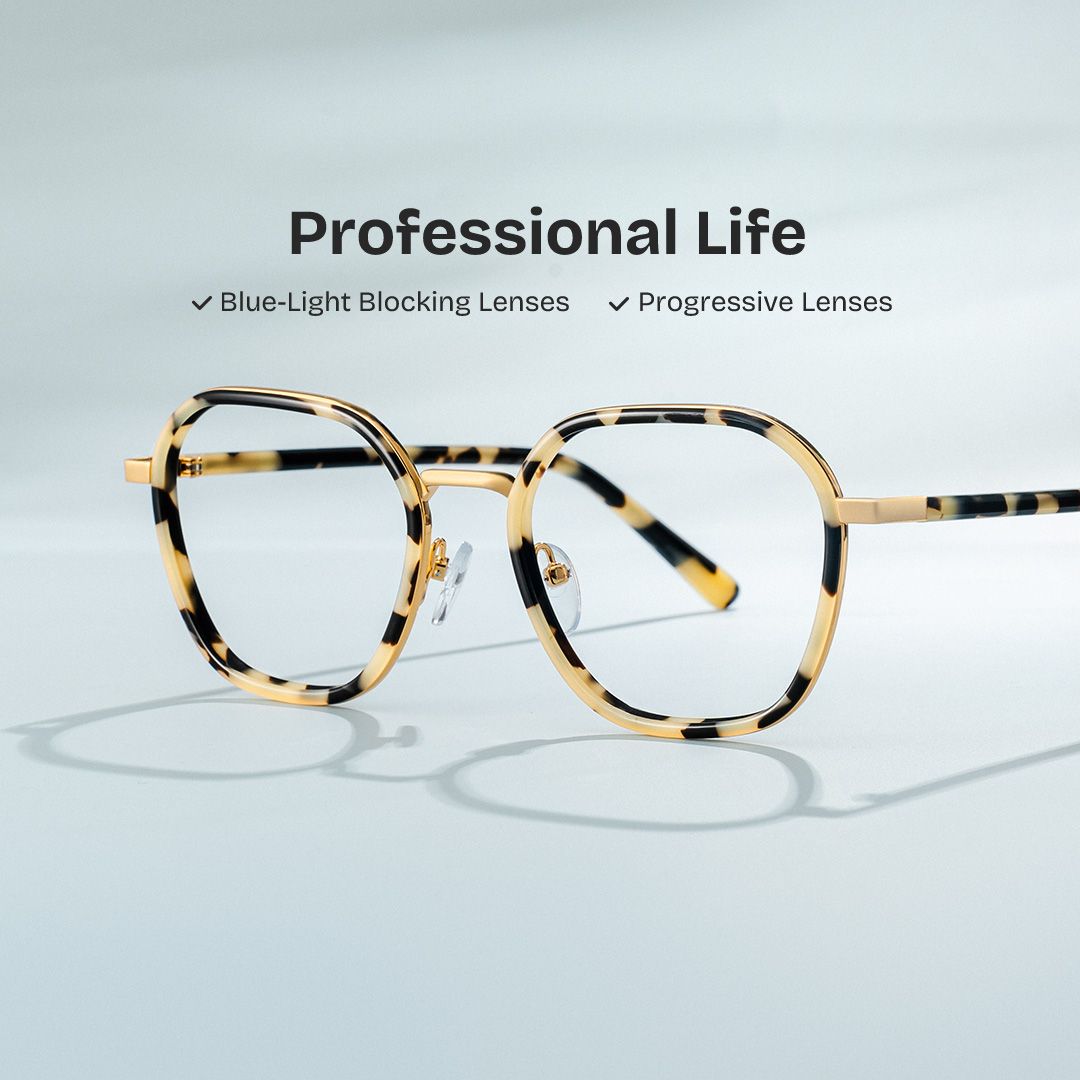 Mitchell Mixed Tortoise Frame Glasses with Geometric Shape | ZEELOOL Canada1