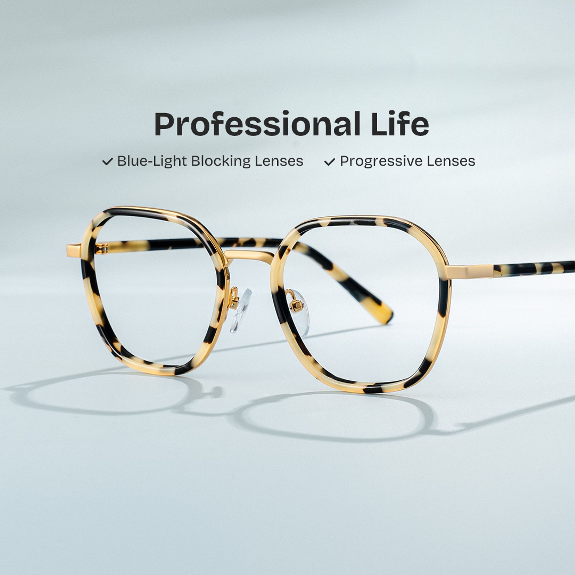 Mitchell Mixed Tortoise Frame Glasses with Geometric Shape | ZEELOOL Canada1