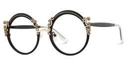 Nelida Round Black Gold Glasses2