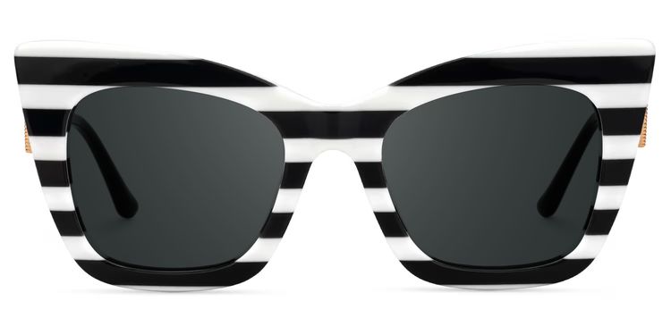 Cagle Black-White Cat eye Sunglasses