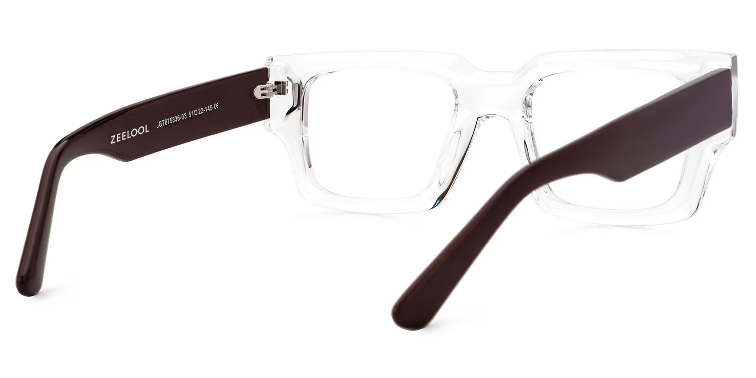 Clear TR90 Rectangle Eyeglasses- Garza3
