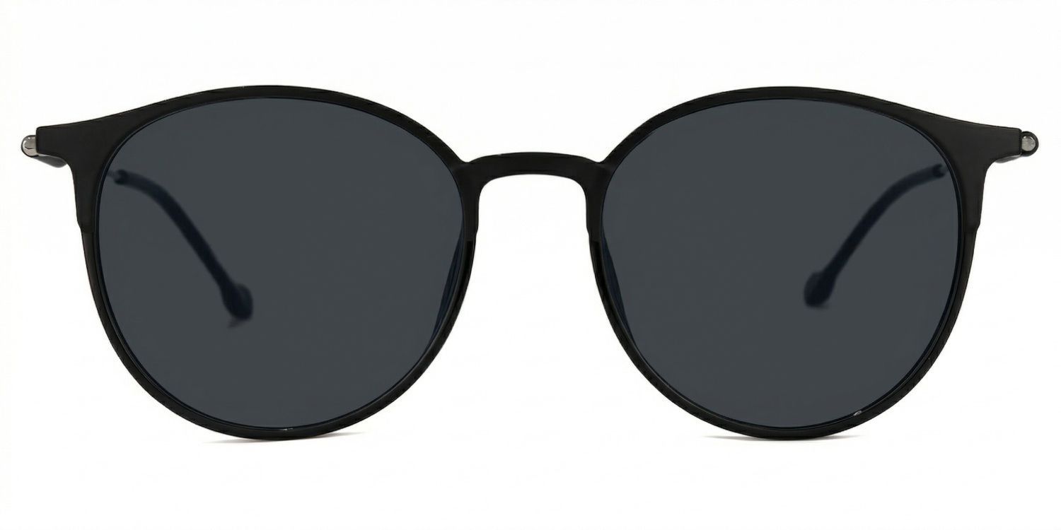 Gamble Round Black Glasses | Zeelool Glasses0