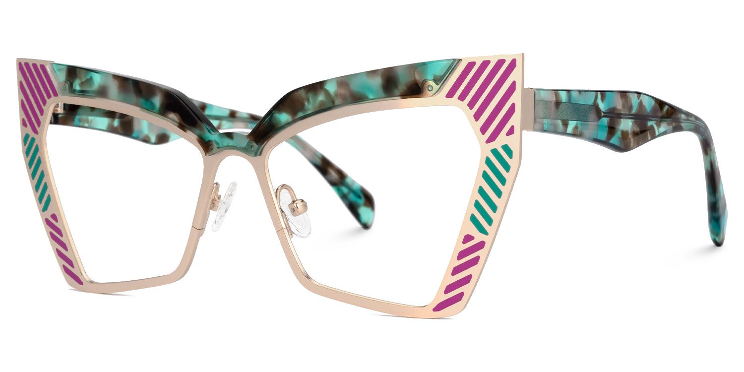 Chrishana Designer Eyeglasses in Butterfly Green-Tortoise Frame1