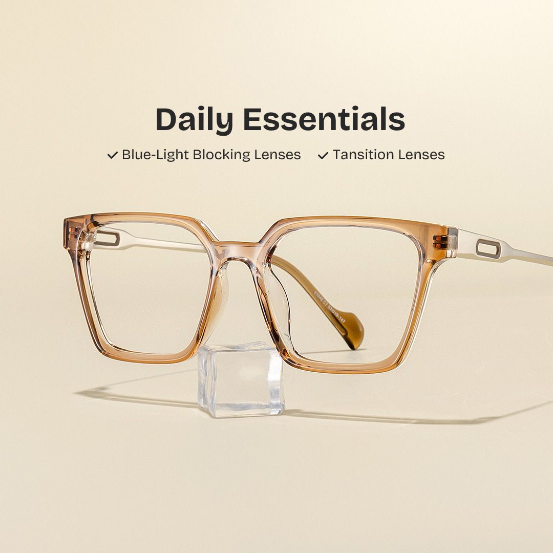 Mabel Eyeglasses in Square Beige Frame | ZEELOOL Canada0