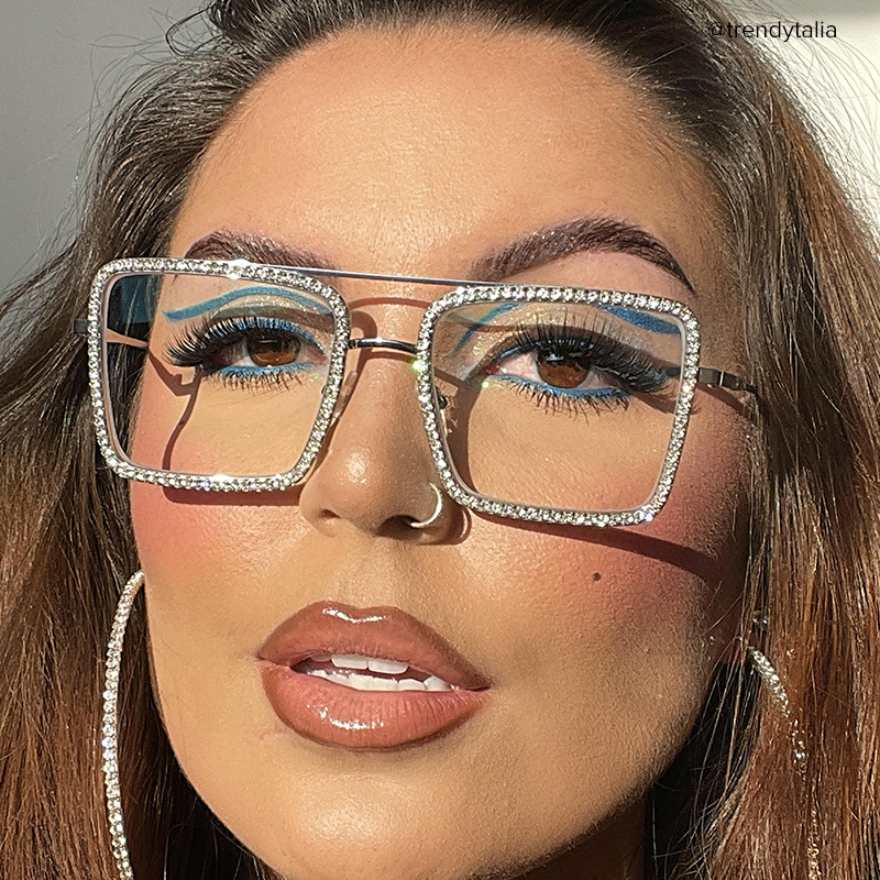 Diva Sparkle Glitter Glasses, Silver Eyeglass Frames8