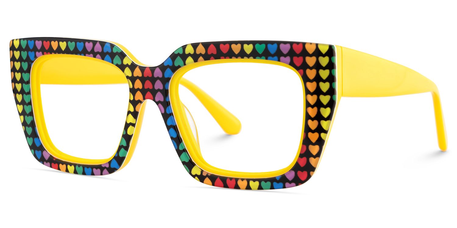 Kent Acetate Rainbow Frame Glasses with Square Shape | ZEELOOL Canada3
