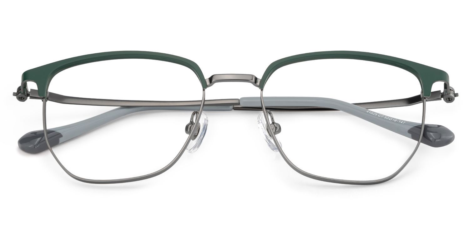 Green Browline Glasses With High-quality Material2