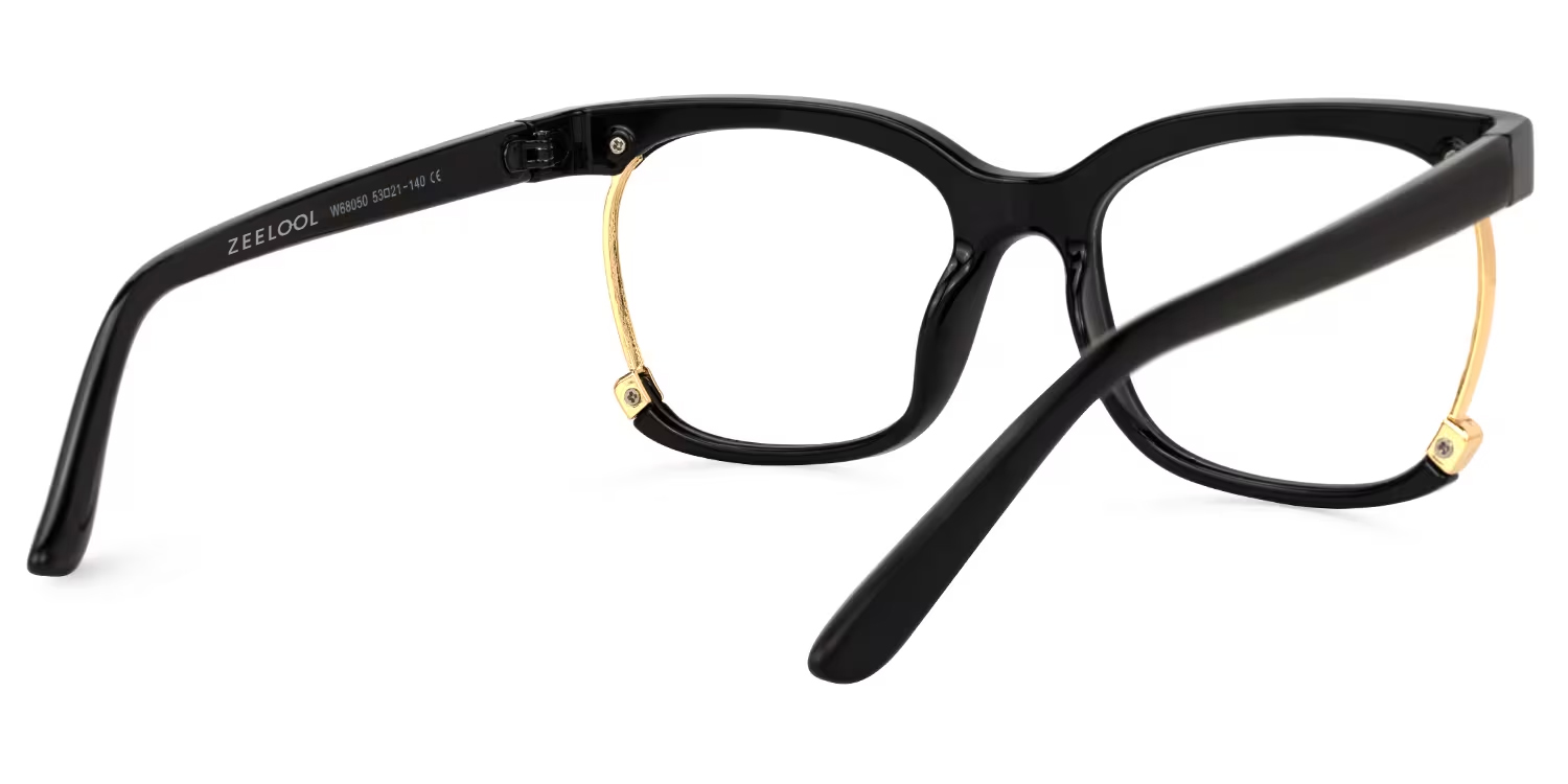 Obando Square Black Glasses | Zeelool Glasses5