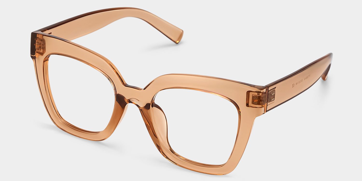 Malcolm Square Clear Beige Frame Glasses | ZEELOOL Canada2