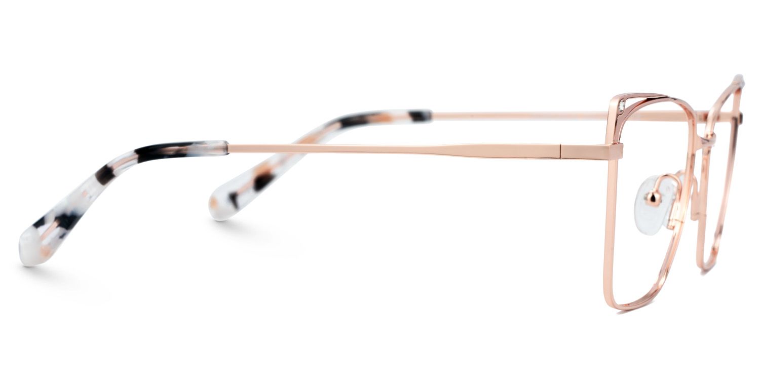 Rectangle Rose Gold Metal Glasses Frames | ZEELOOL Canada2