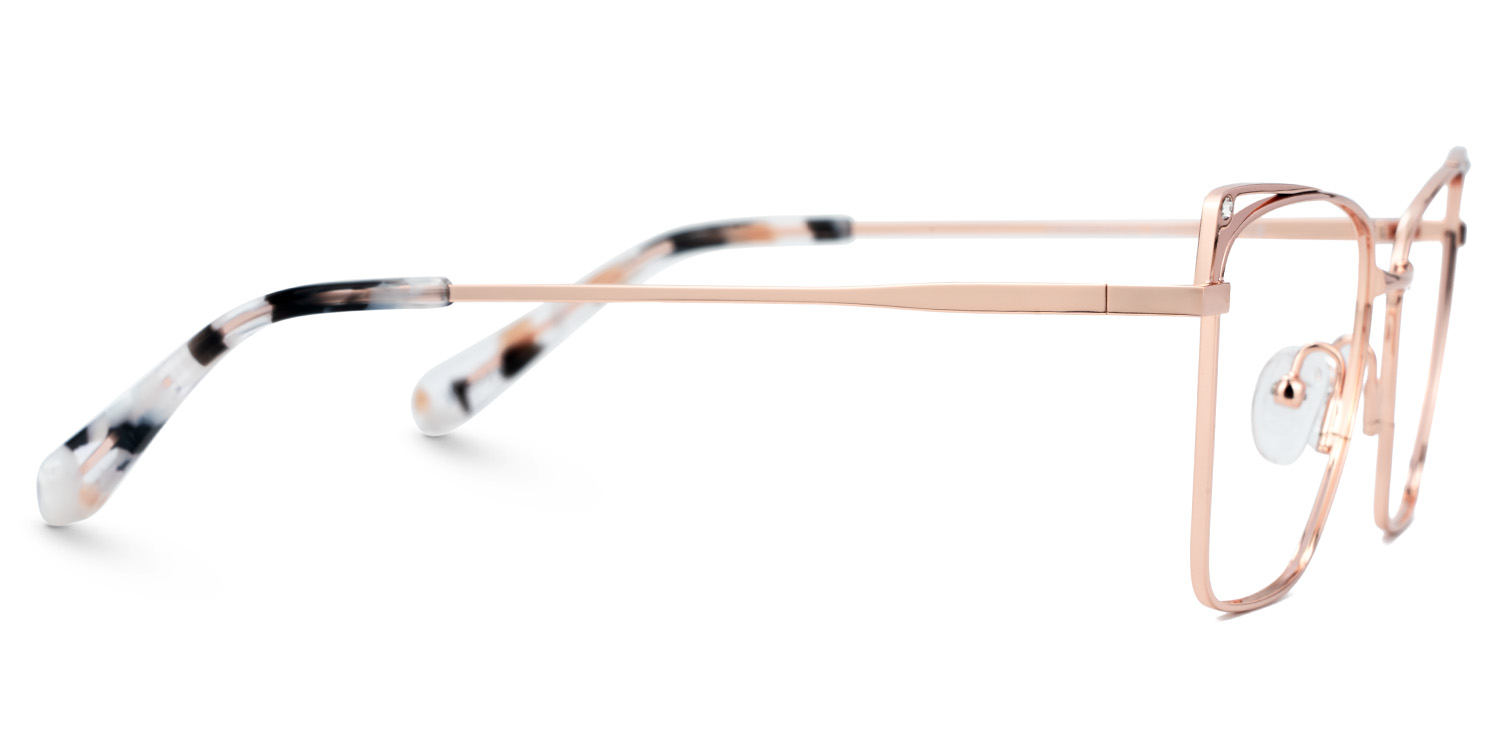 Rectangle Rose Gold Metal Glasses Frames | ZEELOOL Canada2