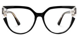 Damary Cateye Black-Clear Glasses0