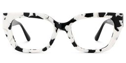 Flare Rectangle Cow Print Glasses1