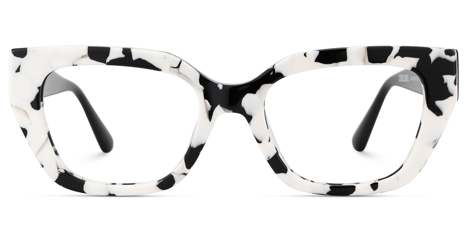 Flare Rectangle Cow Print Glasses1