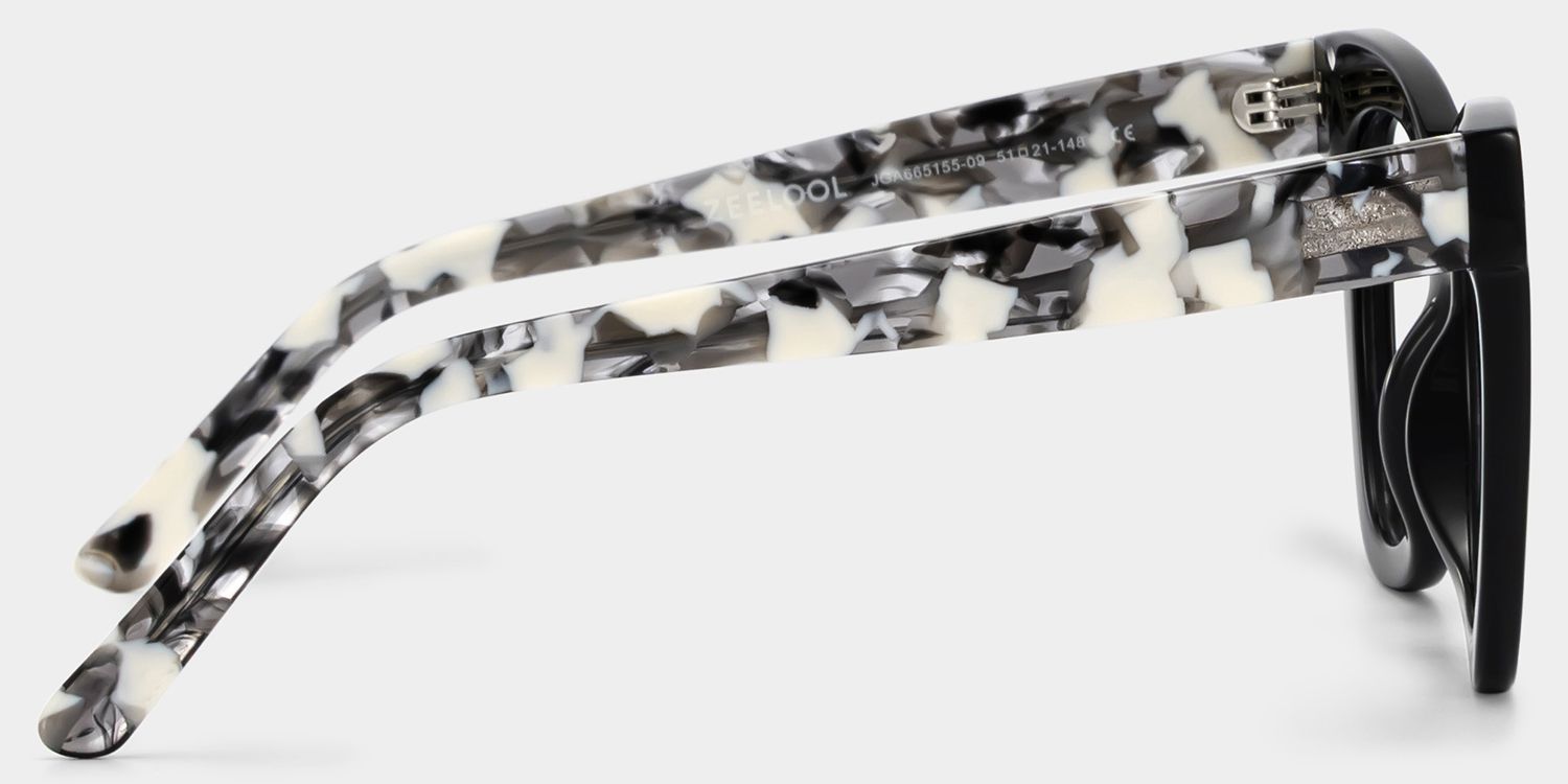 Yaser Cat-eye Black Eyeglasses and Acetate Frames4