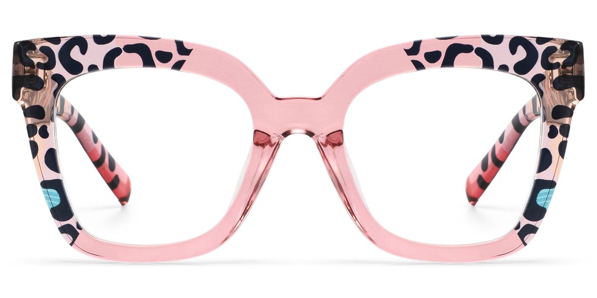 Malcolm Square Pink Leopard Glasses12
