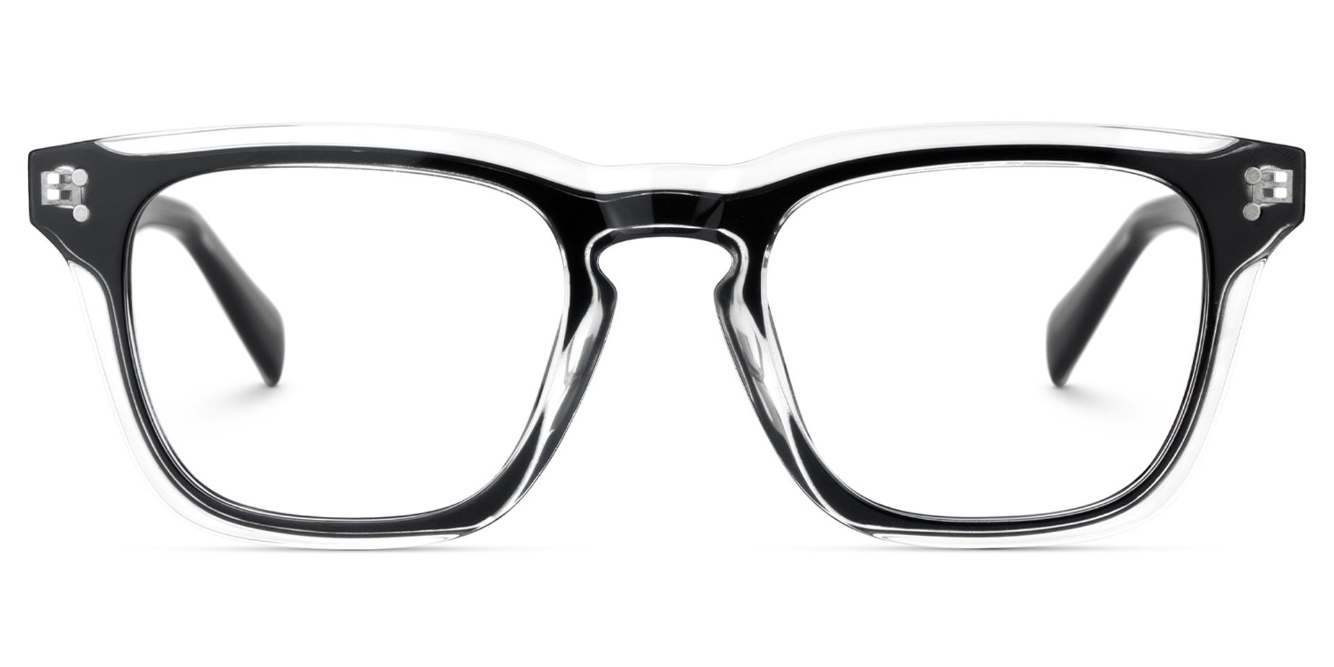 Tr90 Eyeglasses Frames With Rectangle Shape and Black Crystal Color1