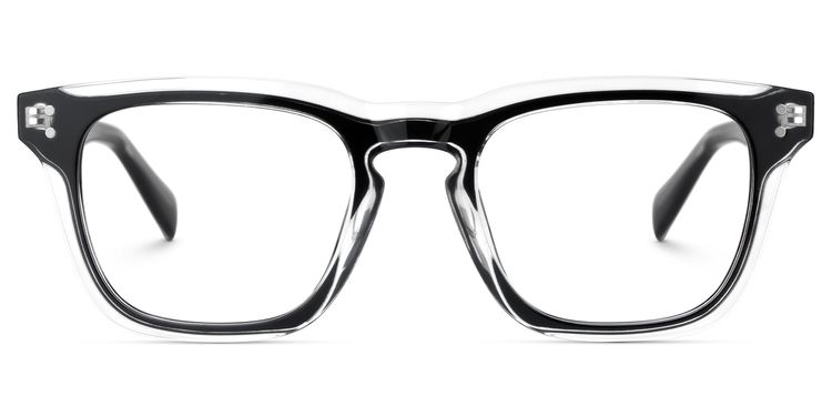 Liam Rectangle Black Clear Glasses