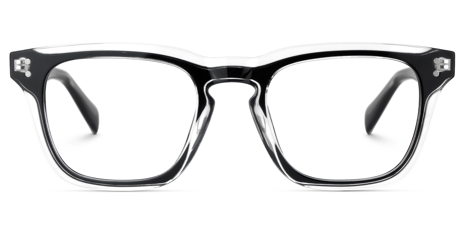Liam Rectangle Black Clear Glasses
