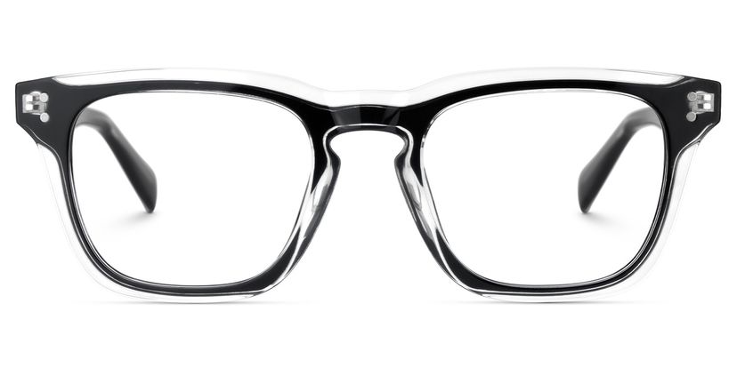 Liam Rectangle Black Clear Glasses