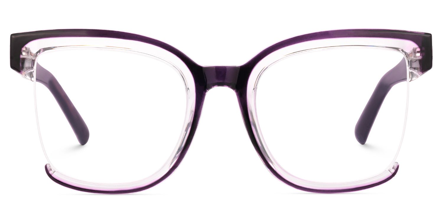 Square Cadogan Purple Color Frame Glasses | ZEELOOL Canada0