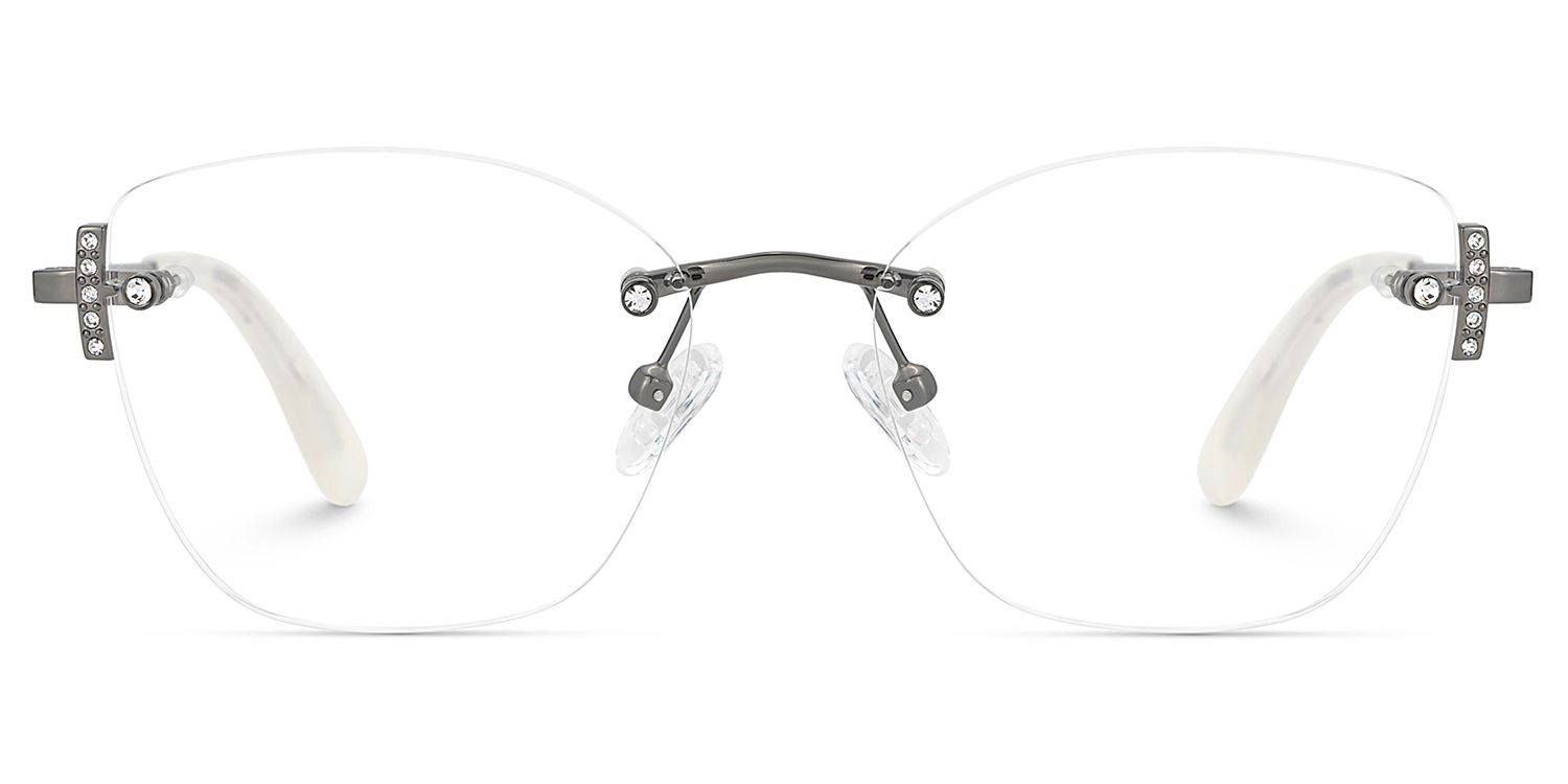 Silver Rectangle Jaxon Glasses with Rimless | ZEELOOL Canada1
