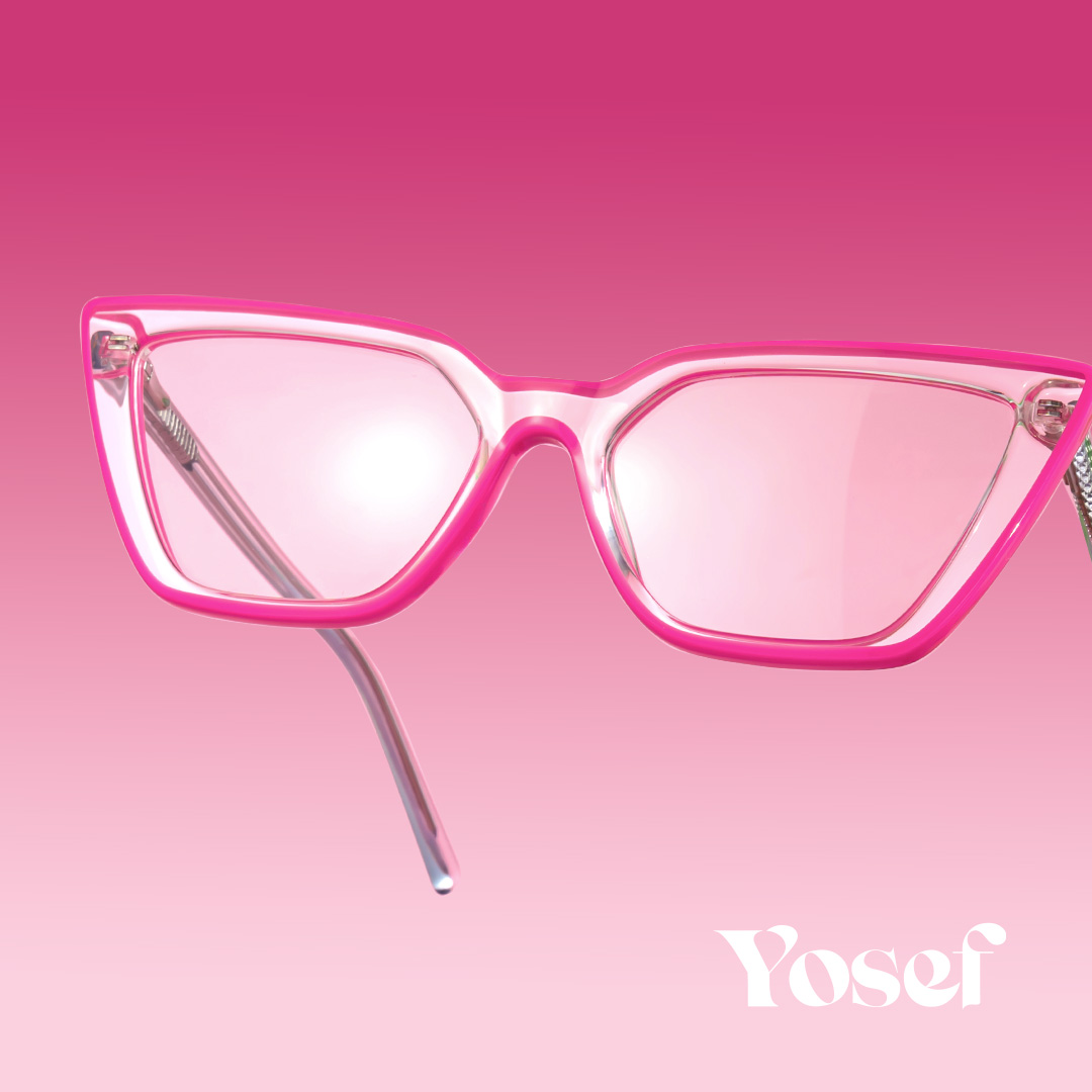 Yosef Cat-eye Bright-Pink Glasses0