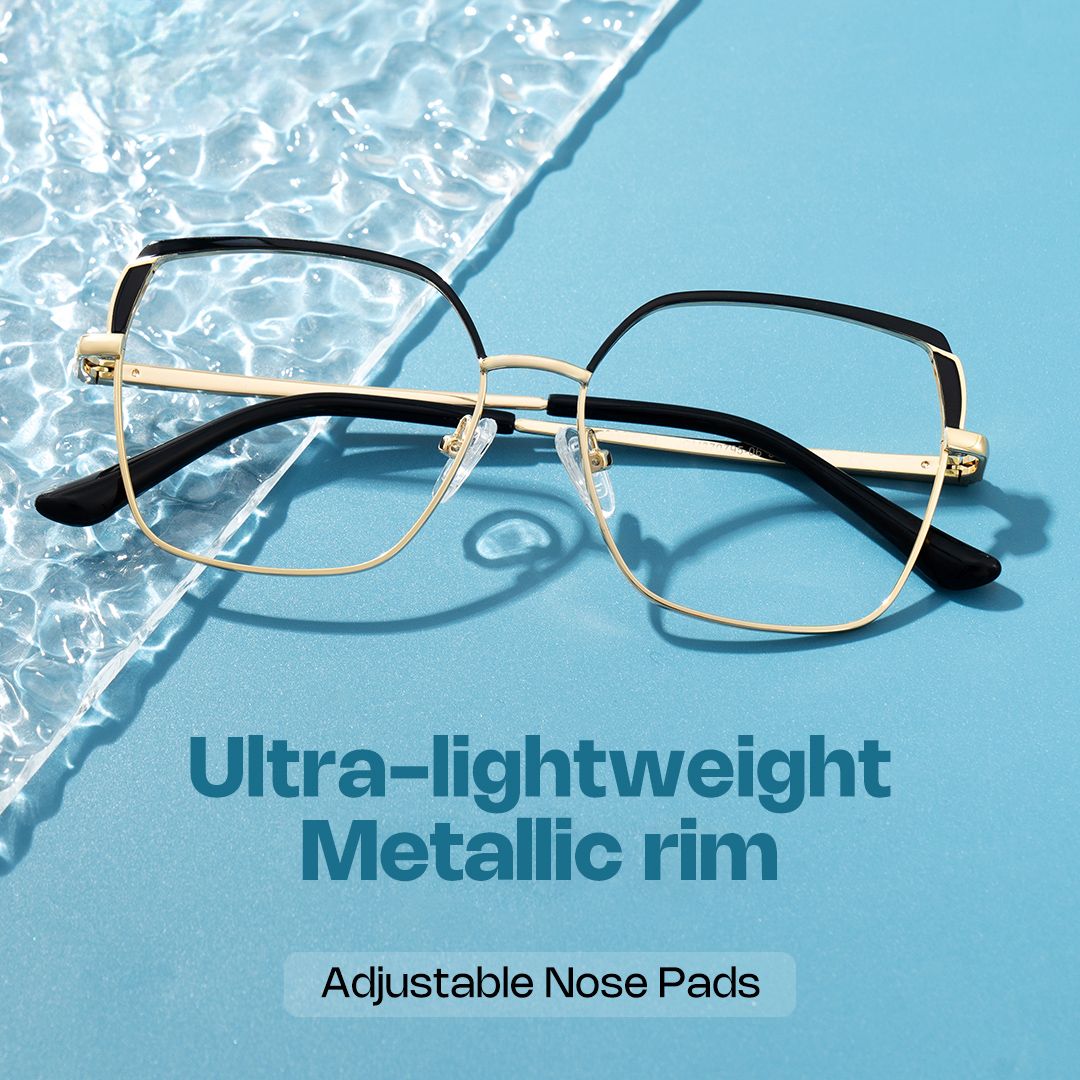 Shayla Metal Square Black Frame Glasses | ZEELOOL Canada0