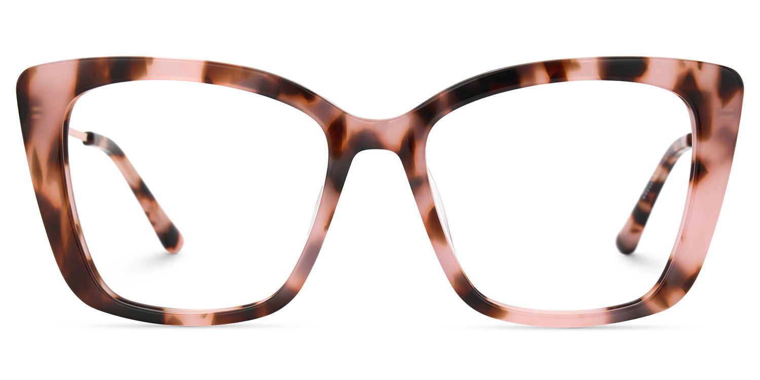 Sheyla Pink Tortoise Cat Eye Glasses for Women | ZEELOOL Canada1